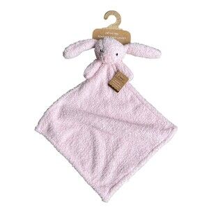 Pink Bunny Lovey Feather Knit Security Baby Blanket Levi and Emmie Soft Cozy New